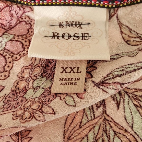 KNOX Rose floral kimono‎ wrap tunic plus size XXL - Picture 8 of 9